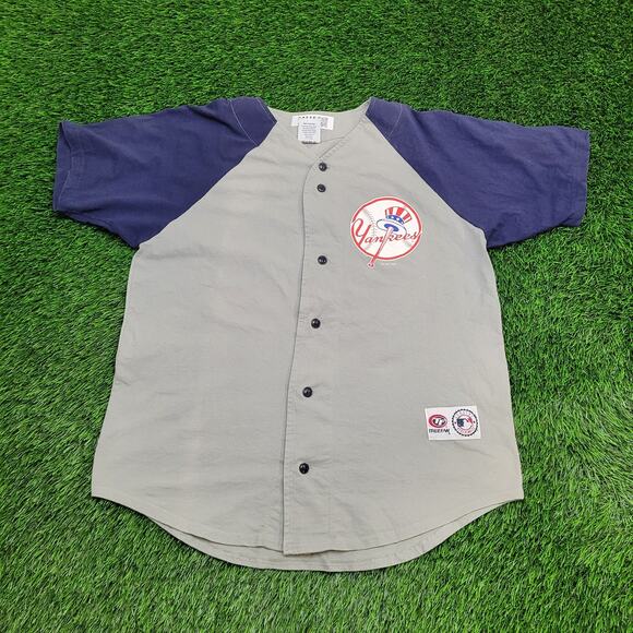 Vintage New-York Yankees Shirt Large 23x30 Gray 2002 Baseball - Picture 1 of 13
